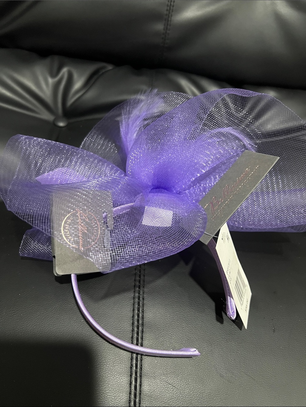 Elegant Purple Mesh Bow Headband - bellísima